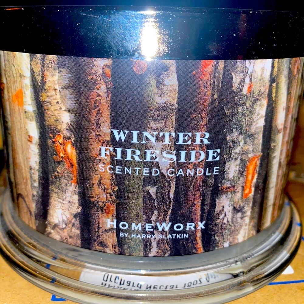 2 “WINTER FIRESIDE” HOMEWORX BY HARRY SLATKIN CANDLES NEW